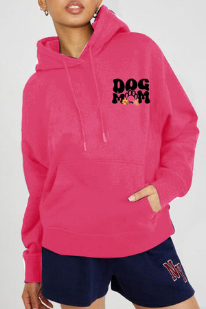 Simply Love Full Size DOG MOM Graphic Hoodie - Sydney So Sweet