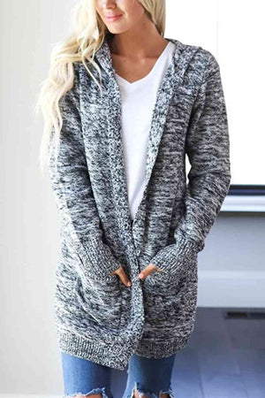 Heathered Open Front Cardigan with Pockets - Sydney So Sweet