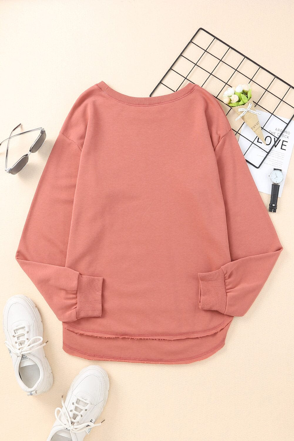 Side Slit Drop Shoulder Sweatshirt - Sydney So Sweet