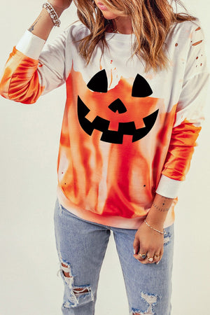 Halloween Jack-O-Lantern Dip Dye Sweatshirt - Sydney So Sweet