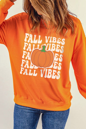 FALL VIBES Graphic Dropped Shoulder Sweatshirt - Sydney So Sweet
