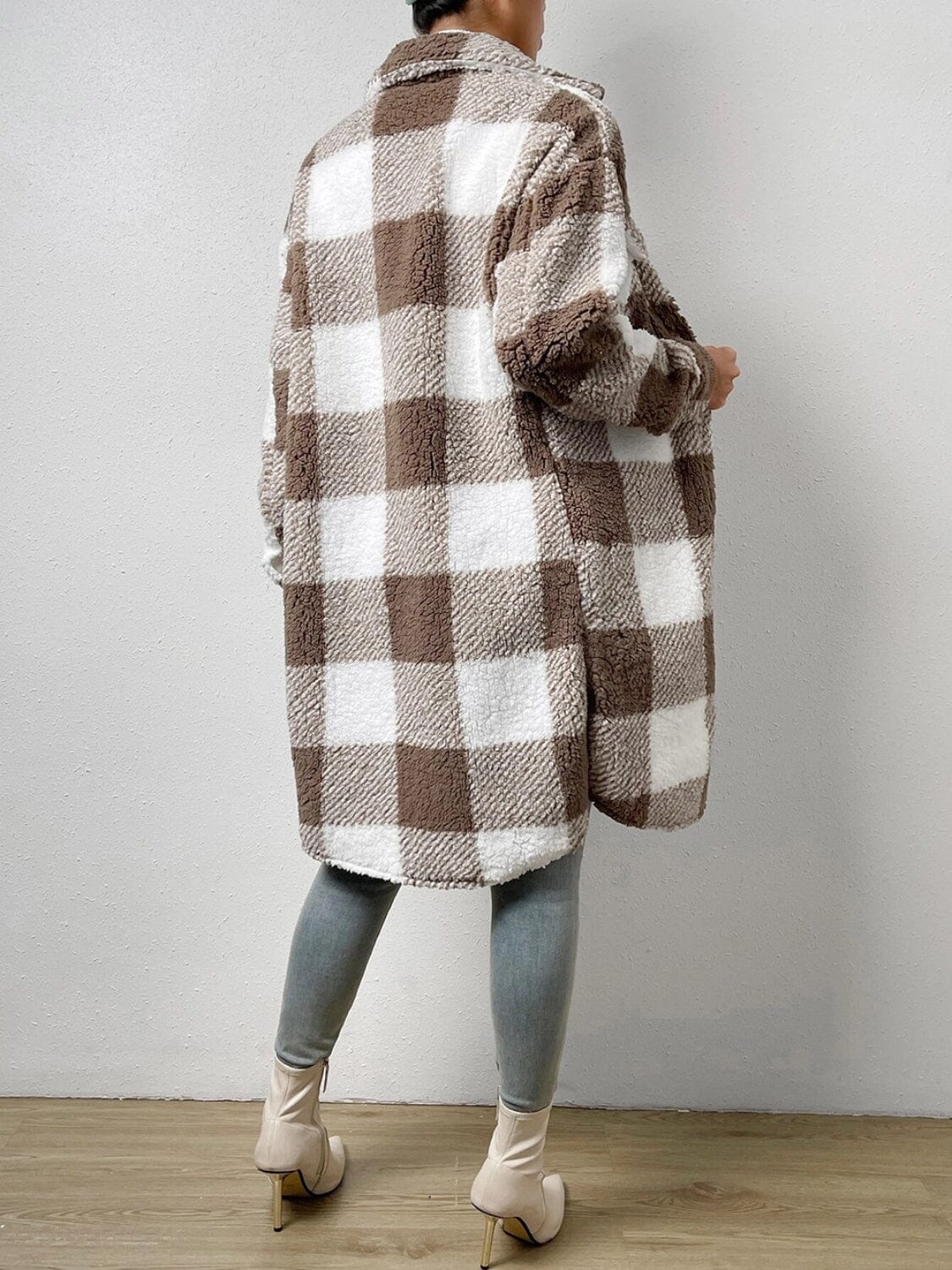 Plaid Collared Neck Button Down Coat - Sydney So Sweet