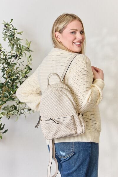 PU Leather Woven Backpack - Sydney So Sweet