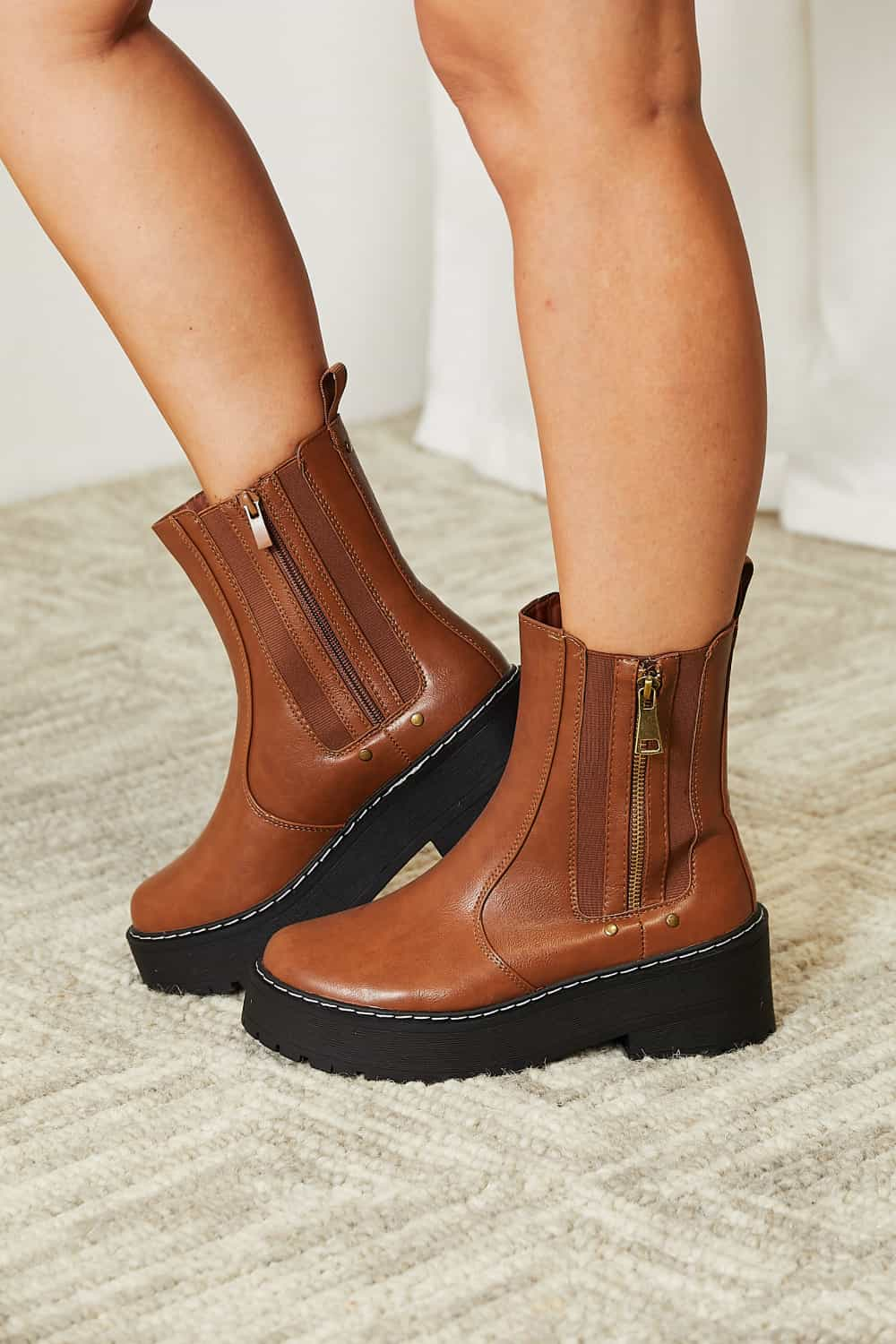 Forever Link Side Zip Platform Boots - Sydney So Sweet