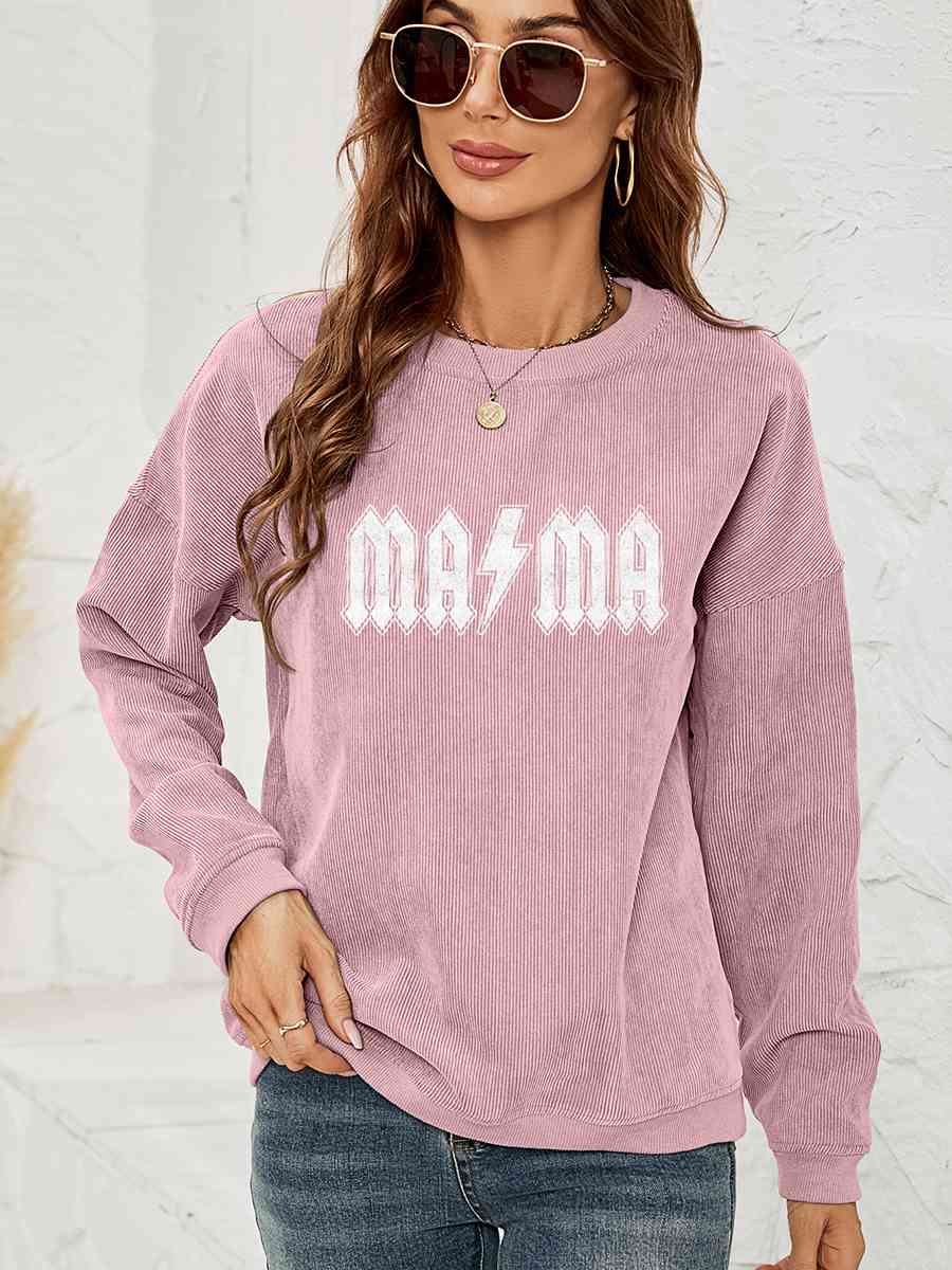 MAMA Graphic Dropped Shoulder Sweatshirt - Sydney So Sweet