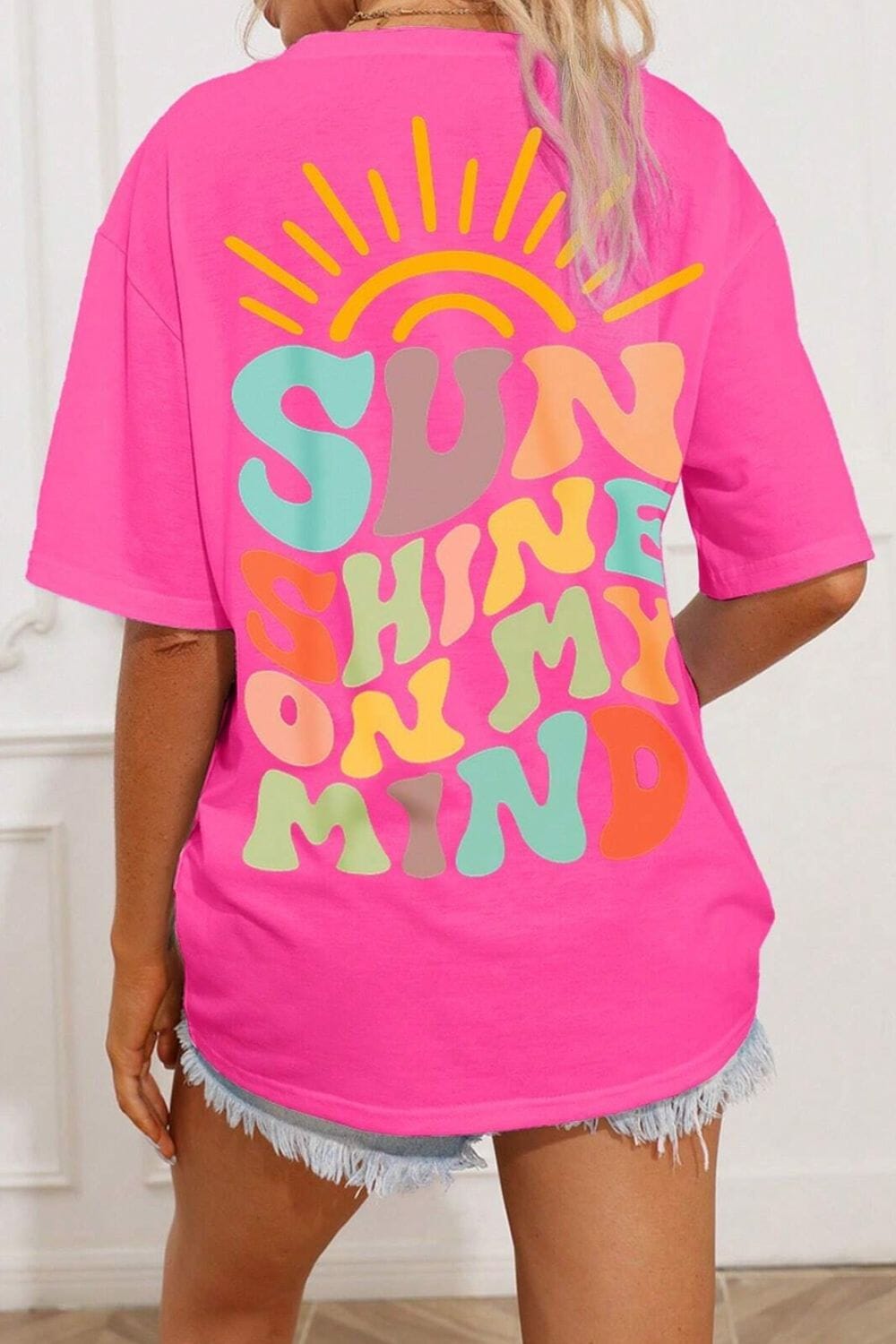 SUN SHINE ON MY MIND Round Neck T-Shirt - Sydney So Sweet