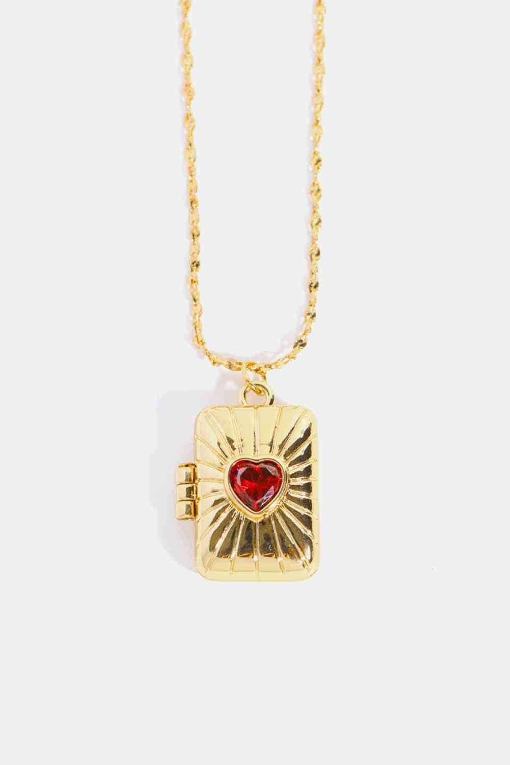 Heart Zircon Box Pendant Copper Necklace - Sydney So Sweet