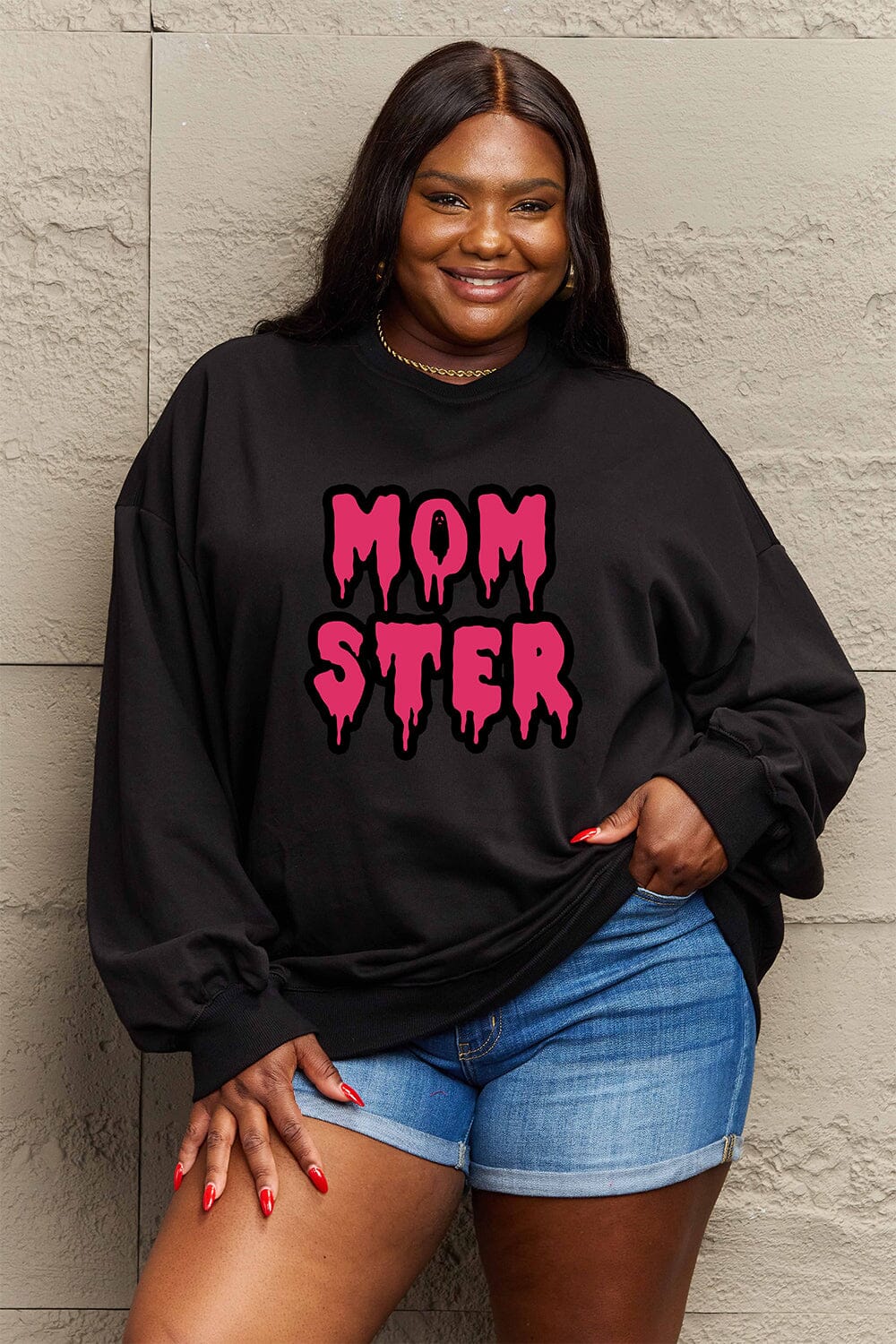 Simply Love Full Size MOM STER Graphic Sweatshirt - Sydney So Sweet