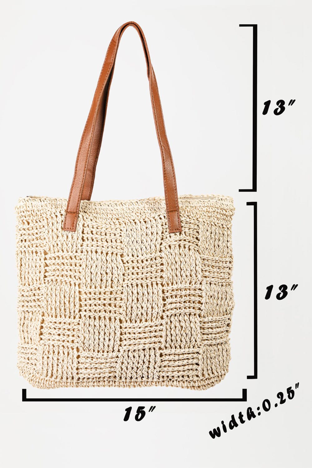 Fame Braided Faux Leather Strap Tote Bag - Sydney So Sweet