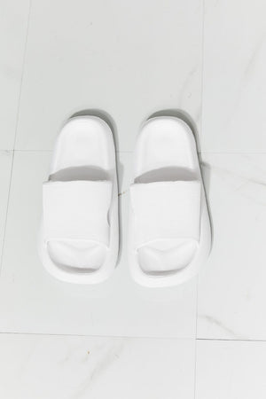 Arms Around Me Open Toe Slide in White - Sydney So Sweet