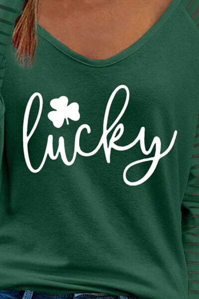 LUCKY V-Neck Raglan Sleeve Blouse - Sydney So Sweet