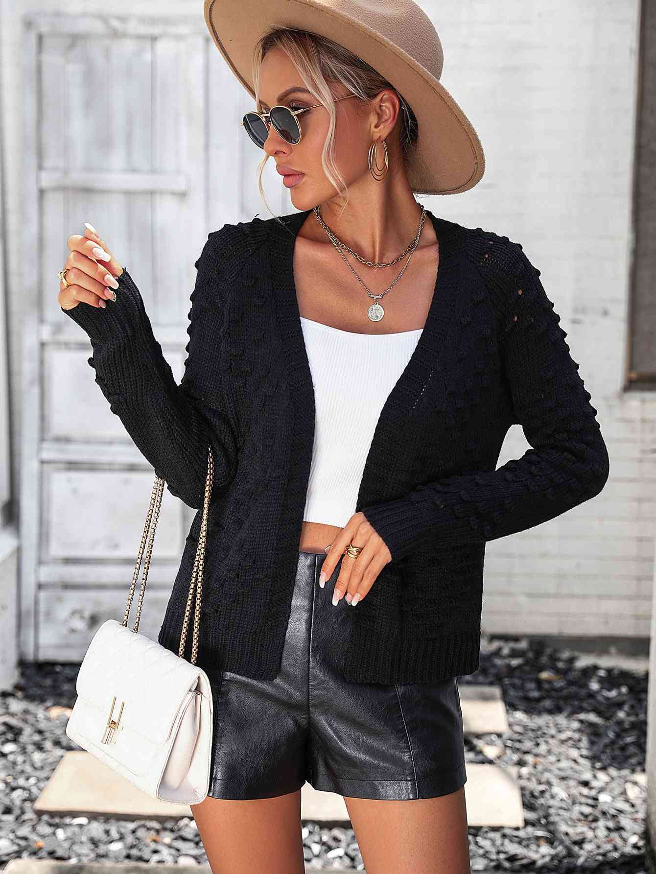 Open Front Long Sleeve Cardigan - Sydney So Sweet