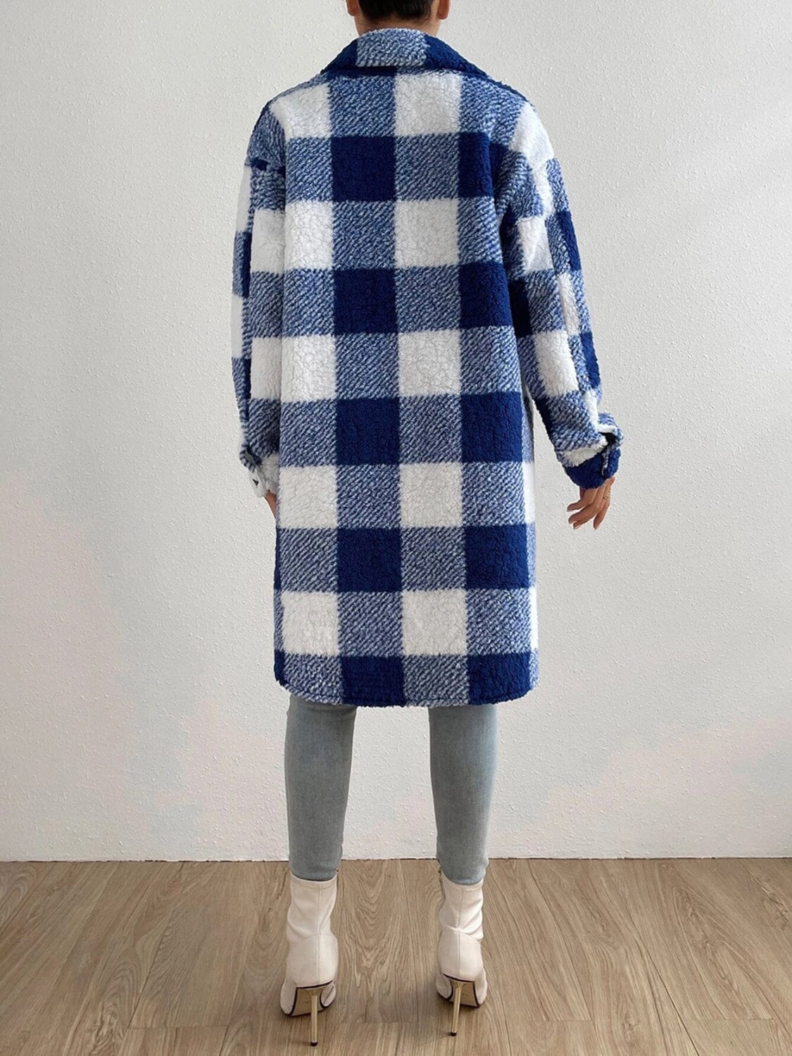 Plaid Collared Neck Button Down Coat - Sydney So Sweet