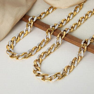 Zircon Titanium Steel Chunky Chain Necklace - Sydney So Sweet