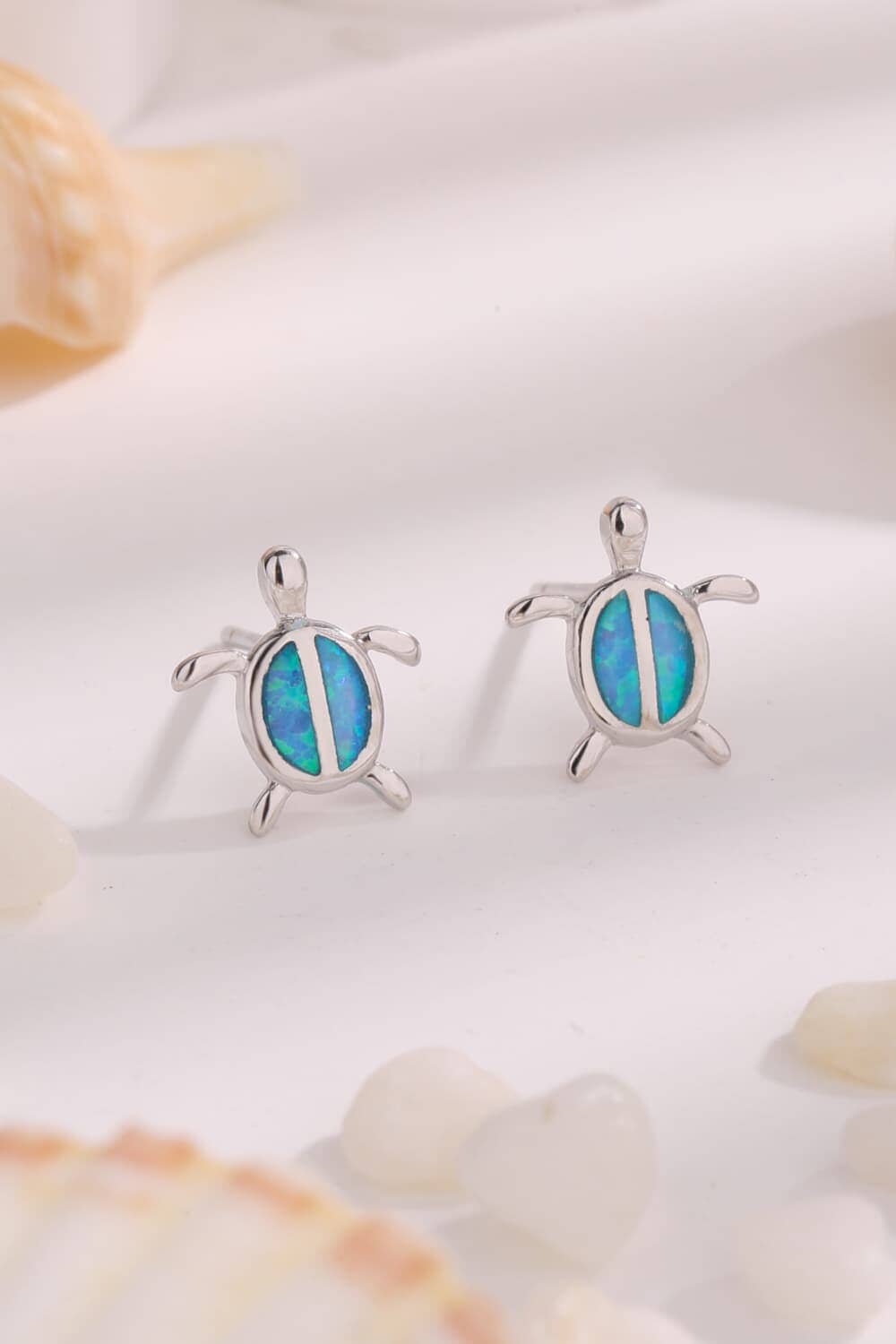 Opal Turtle 925 Sterling Silver Stud Earrings - Sydney So Sweet