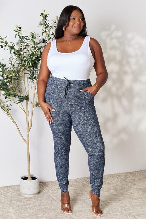 LOVEIT Heathered Drawstring Leggings with Pockets - Sydney So Sweet