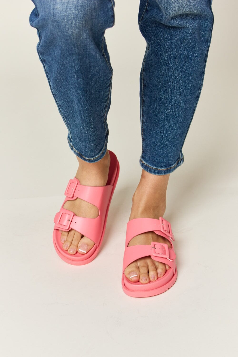 Legend Double Buckle Open Toe Sandals - Sydney So Sweet