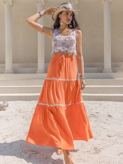 High Waist Maxi Tiered Skirt - Sydney So Sweet