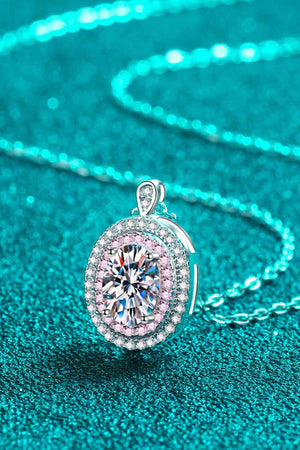 Adored 925 Sterling Silver Rhodium-Plated 1 Carat Moissanite Pendant Necklace - Sydney So Sweet