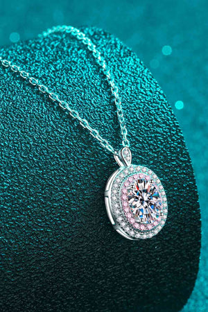 Adored 925 Sterling Silver Rhodium-Plated 1 Carat Moissanite Pendant Necklace - Sydney So Sweet