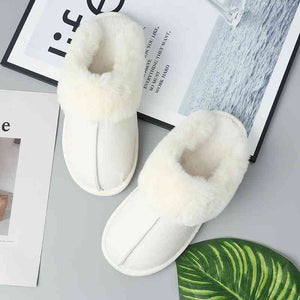 Faux Suede Center Seam Slippers - Sydney So Sweet