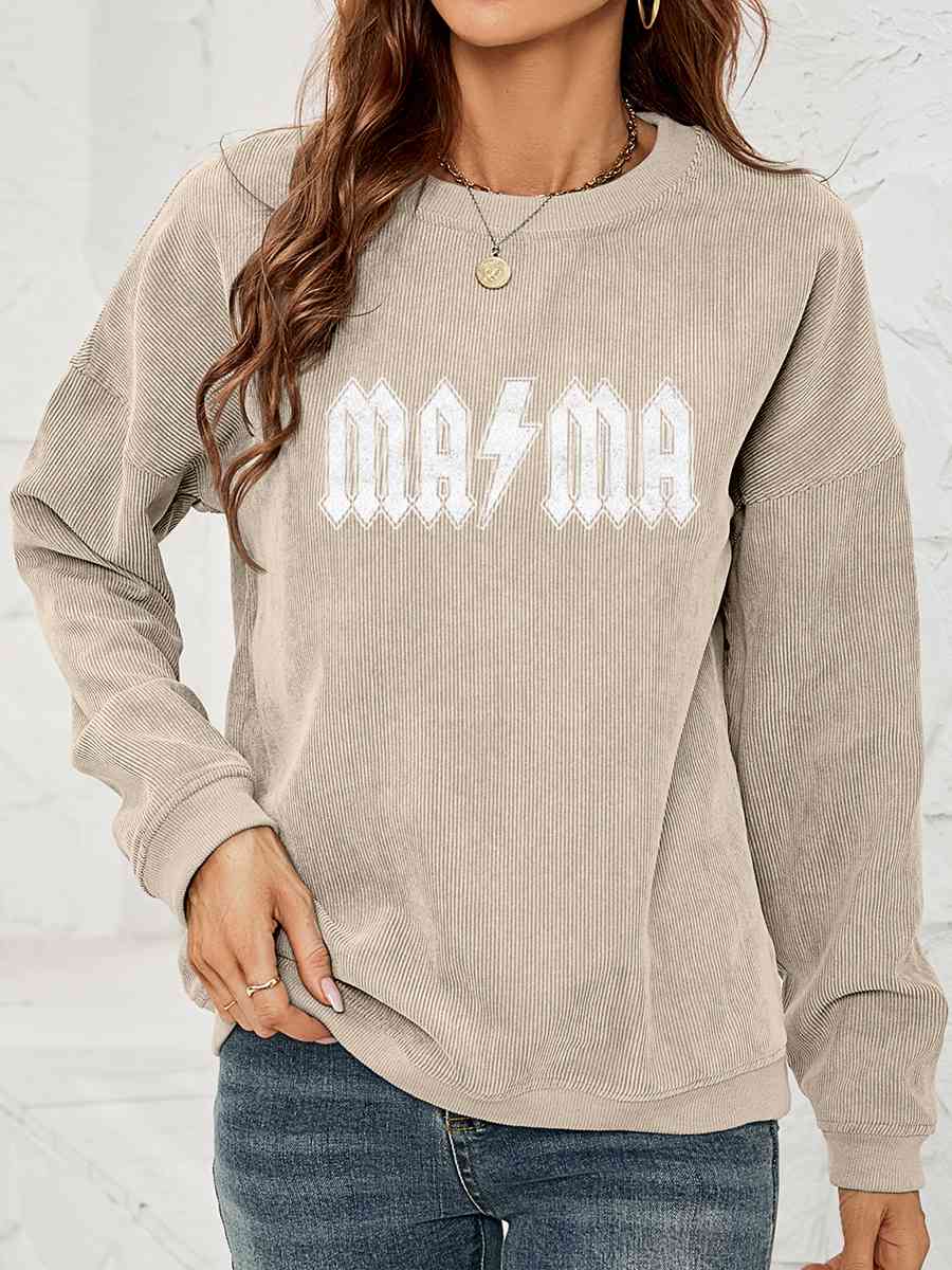 MAMA Graphic Dropped Shoulder Sweatshirt - Sydney So Sweet