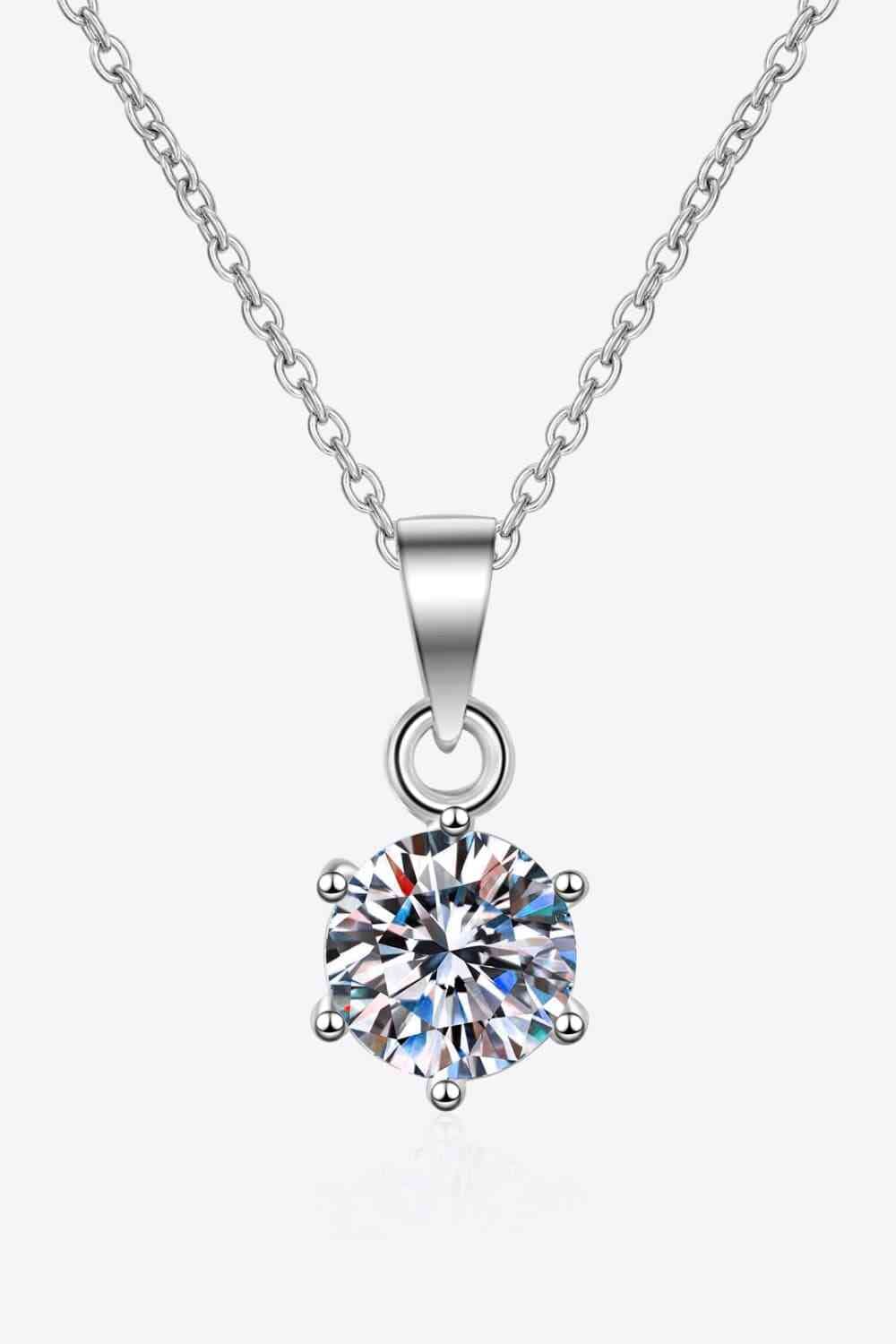 1 Carat Moissanite 925 Sterling Silver Necklace - Sydney So Sweet