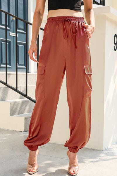 Long Tie Waist Pocketed Pants - Sydney So Sweet