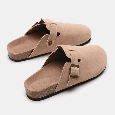 Suede Closed Toe Buckle Slide - Sydney So Sweet