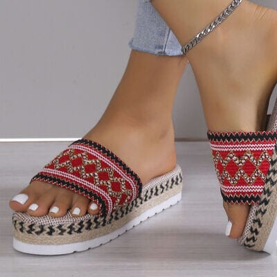 Geometric Weave Platform Sandals - Sydney So Sweet