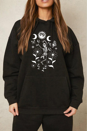 Dancing Skeleton Graphic Hoodie - Sydney So Sweet