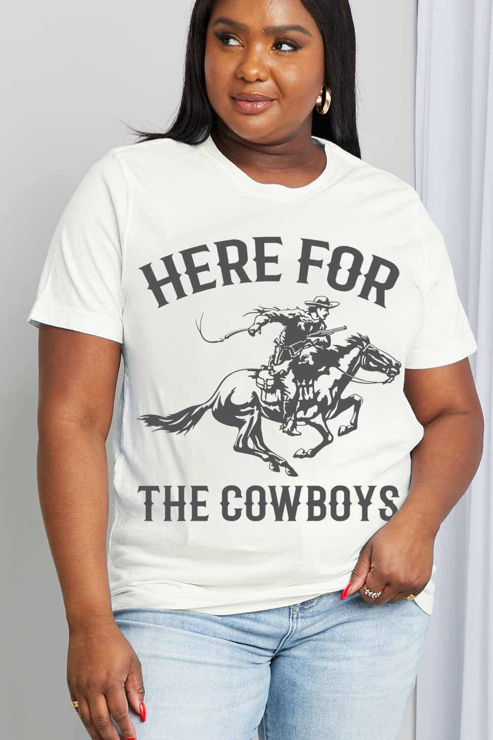 HERE FOR THE COWBOYS Women's Graphic Cotton Tee - Sydney So Sweet