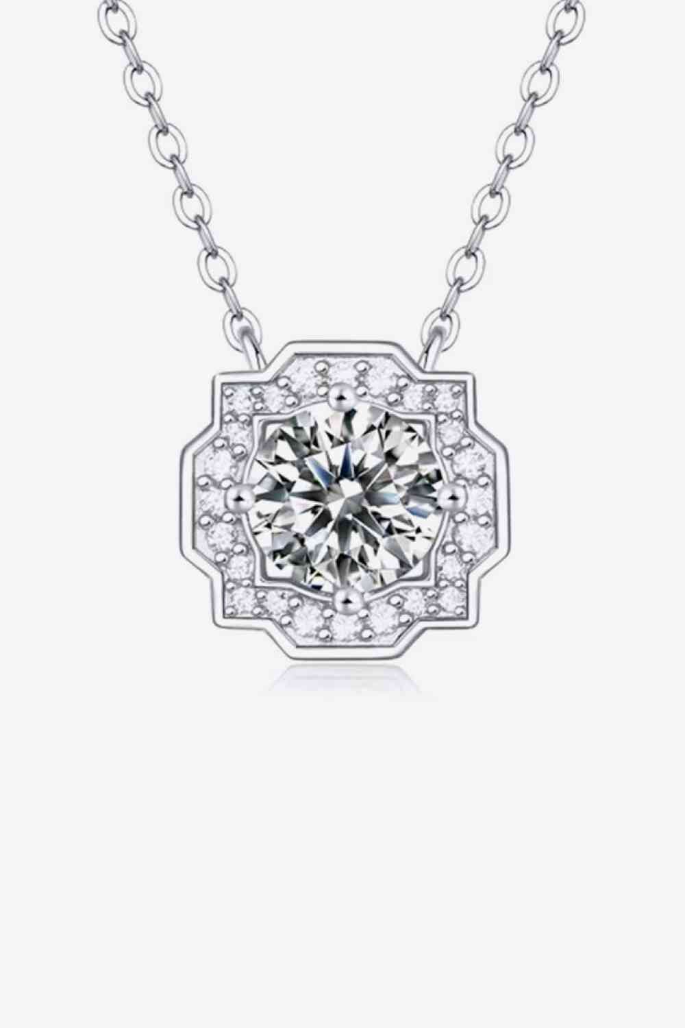 1 Carat Moissanite Flower Shape Pendant Chain Necklace - Sydney So Sweet