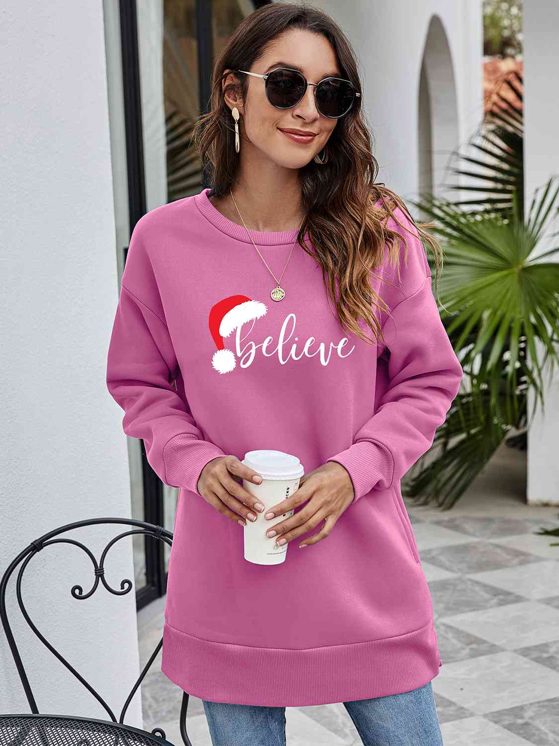 BELIEVE Graphic Tunic Sweatshirt - Sydney So Sweet