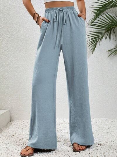 Wide Leg Drawstring Pants - Sydney So Sweet