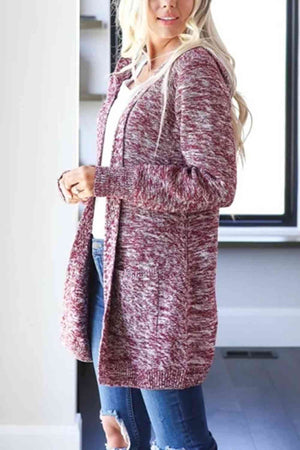 Heathered Open Front Cardigan with Pockets - Sydney So Sweet