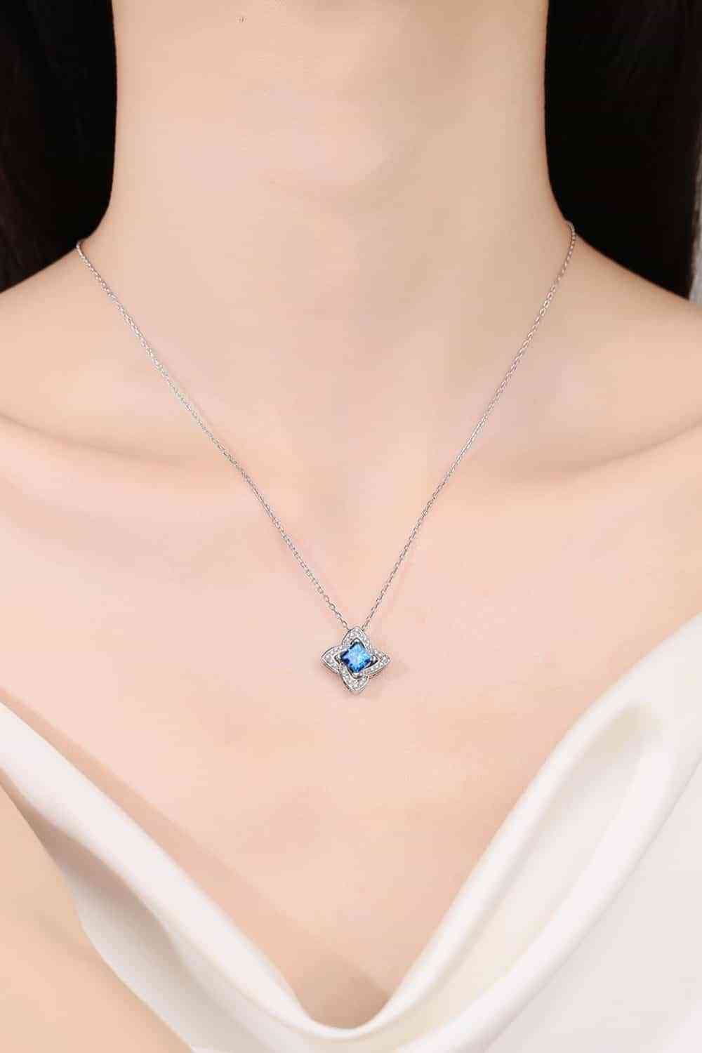 1 Carat Moissanite Floral Pendant Necklace - Sydney So Sweet