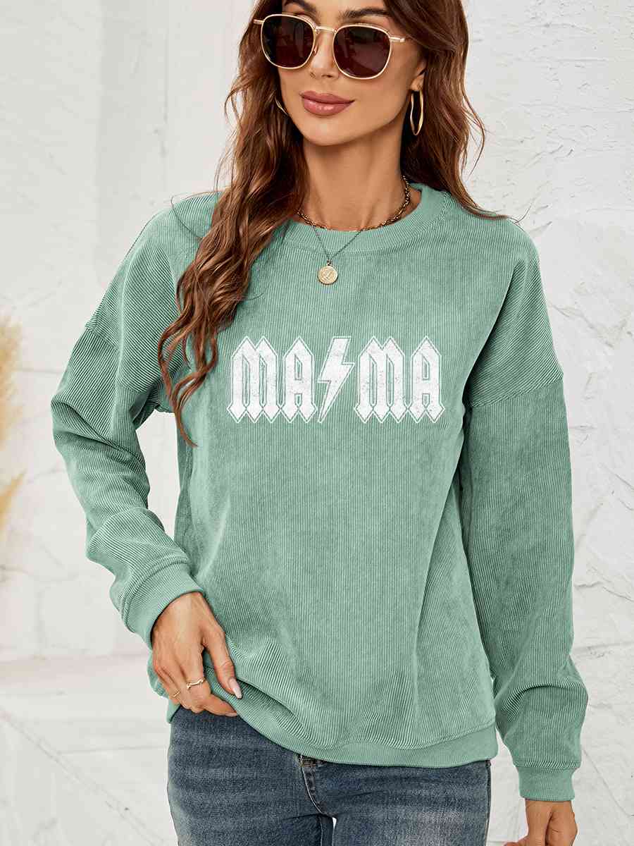 MAMA Graphic Dropped Shoulder Sweatshirt - Sydney So Sweet