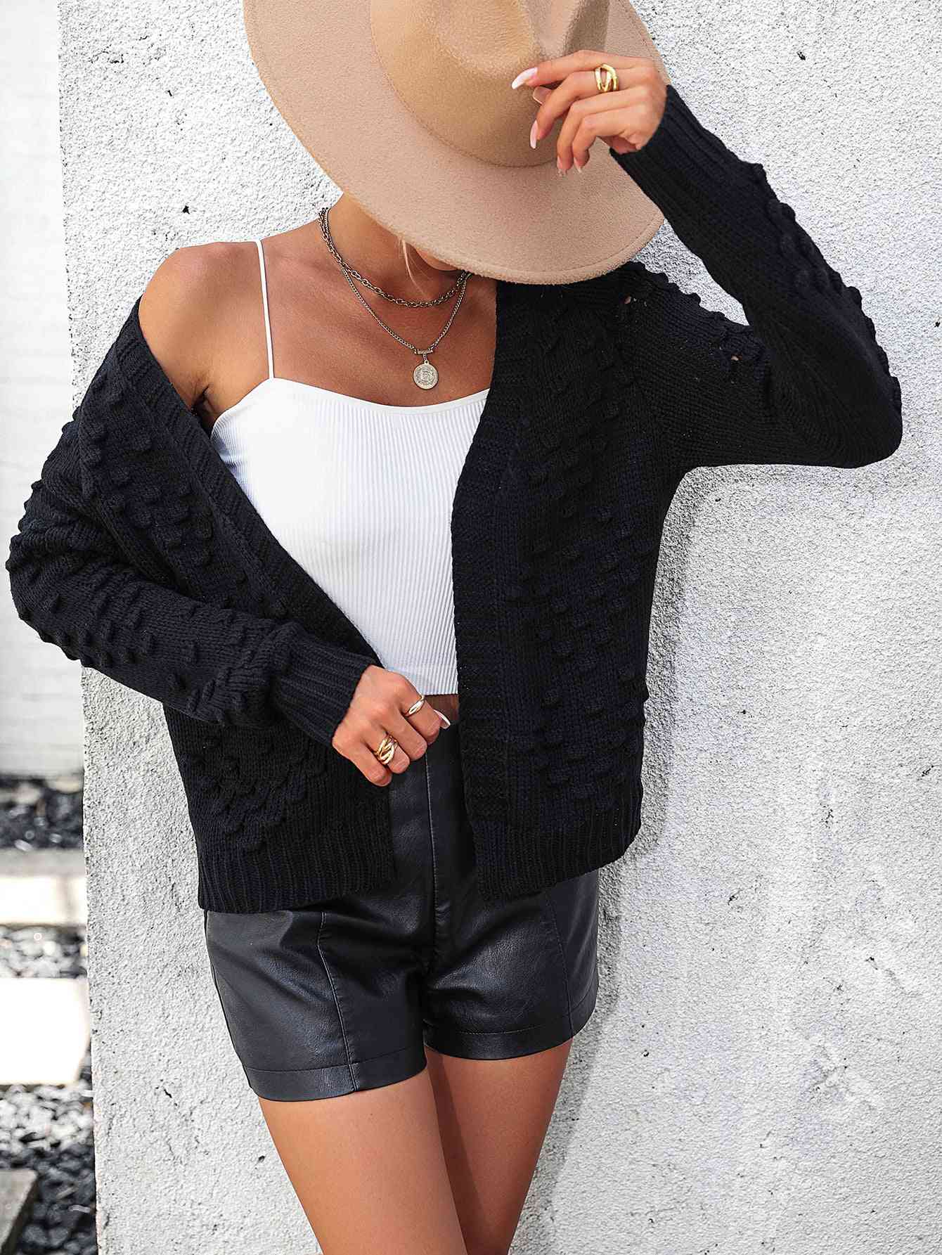 Open Front Long Sleeve Cardigan - Sydney So Sweet