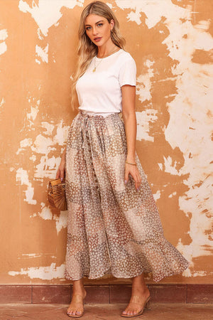 Floral Buttoned Front Slit Skirt - Sydney So Sweet