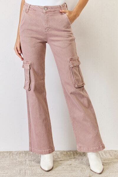 RISEN Full Size High Rise Cargo Wide Leg Jeans - Sydney So Sweet