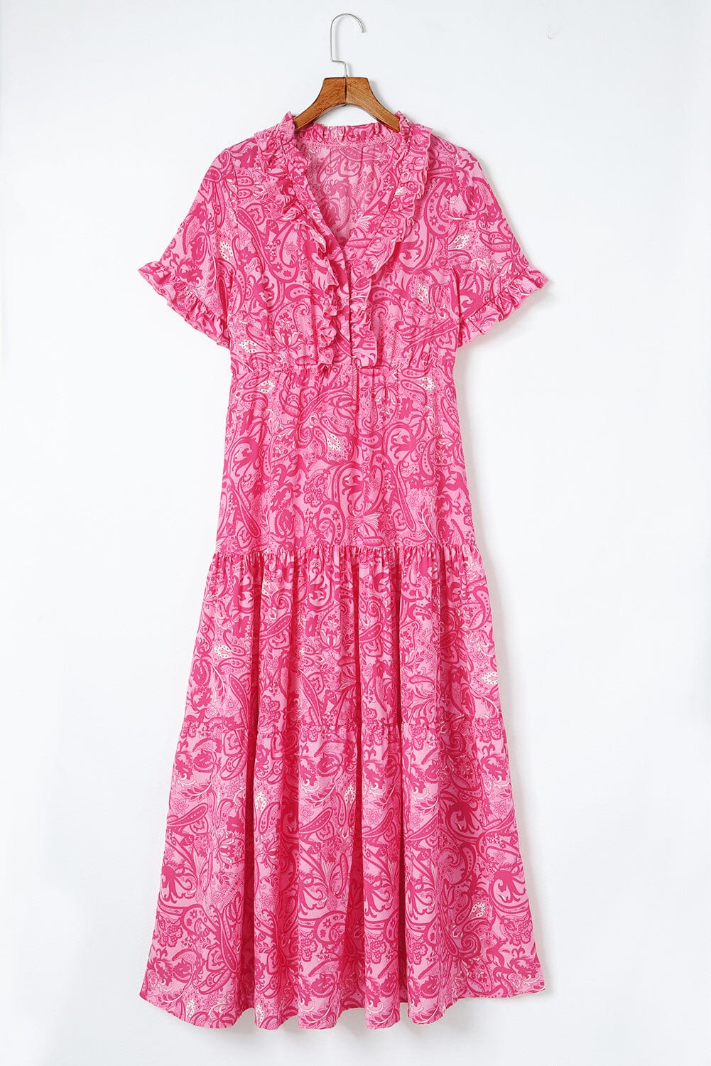 Paisley Print Flounce Sleeve Maxi Dress - Sydney So Sweet