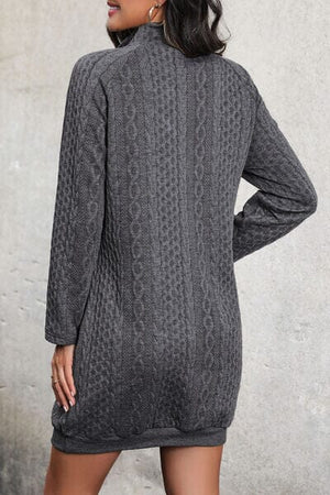 Cable-Knit Mock Neck Dress - Sydney So Sweet