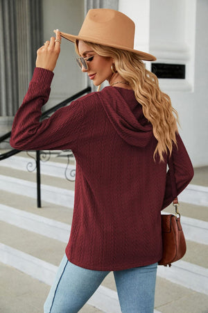 Cable-Knit Long Sleeve Hoodie - Sydney So Sweet
