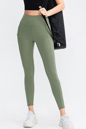 Wide Waistband Slim Fit Long Sports Pants with Pocket - Sydney So Sweet