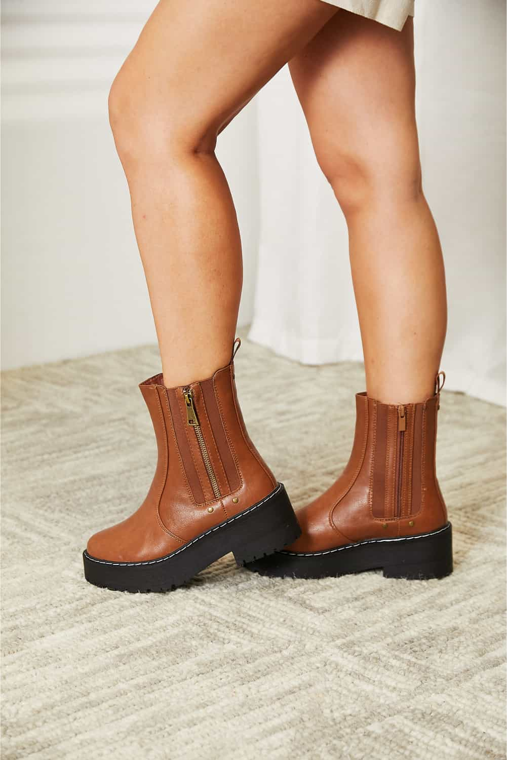 Forever Link Side Zip Platform Boots - Sydney So Sweet