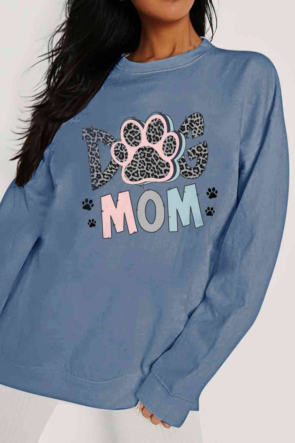 Pink & Blue DOG MOM Graphic Sweatshirt - Sydney So Sweet