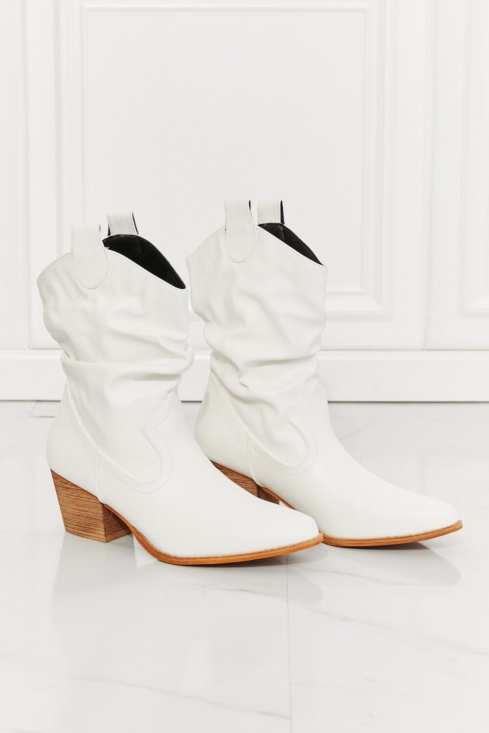 White scrunch boots sale