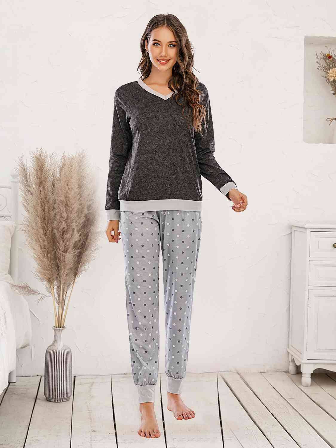 Long Sleeve Top and Polka Dot Pants Set - Sydney So Sweet