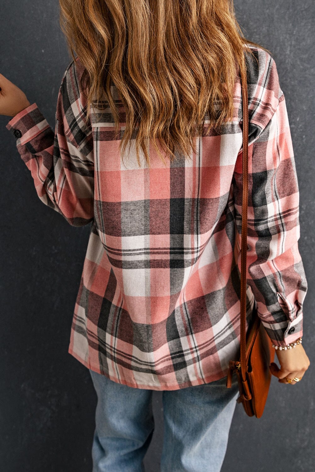 Plaid Dropped Shoulder Longline Shirt - Sydney So Sweet